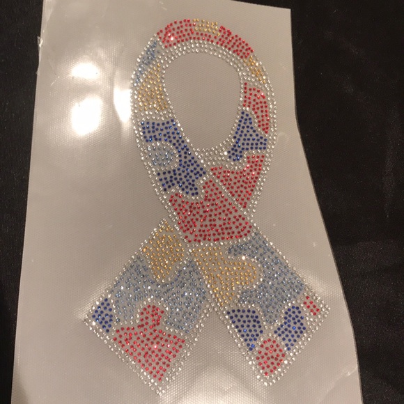 autism Other - Bling iron on autism puzzle ribbon